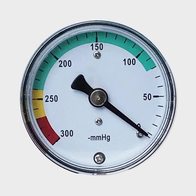 caja de acero Internals de cobre amarillo 300mmHg del indicador de presión de la cápsula del vacío del dial de 50m m