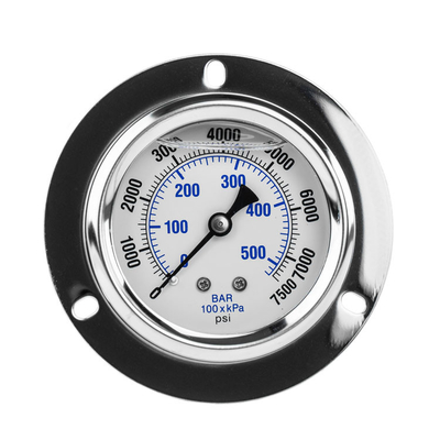 Manómetros de presión de agua de vacío llenos de líquido Manómetro de conexión radial de latón de acero inoxidable