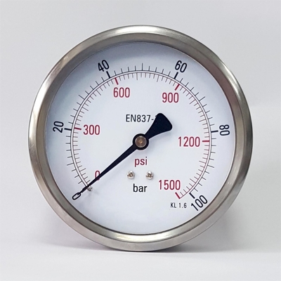 100m m 1500 indicador de presión llenado líquido de montaje más de espalda a prueba de vibraciones del aceite de silicón del manómetro del MPa de la PSI 7