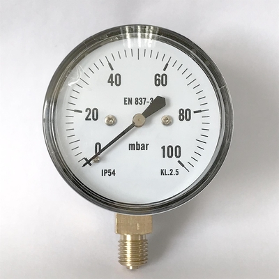 Los ABS encapsulan el soporte radial del indicador de presión que 100 mbar gritan el manómetro
