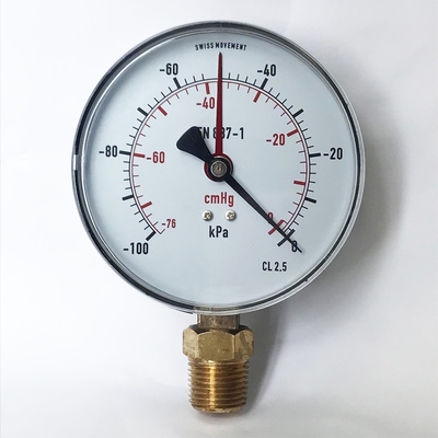 La medida roja del vacío del indicador calibra 76 el indicador negro de la presión de carburante del MmHg 100m m