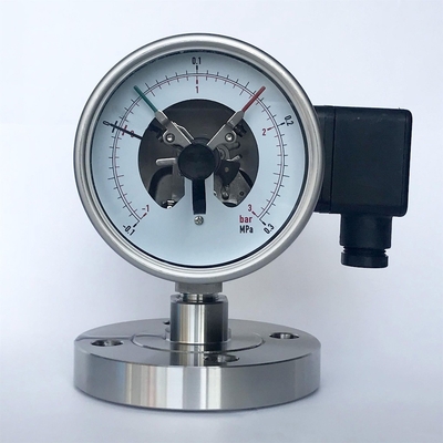 Manómetro eléctrico de acero inoxidable del contacto del MPa de la barra 0,3 del indicador de presión del dial de 63m m 3