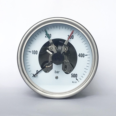 La presión eléctrica del contacto de 316 SS calibra 500 el indicador de presión trasero del soporte de la barra 100m m