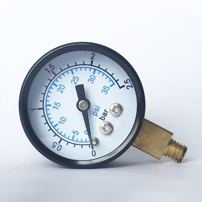 manómetro industrial mojado de cobre amarillo de la barra del indicador de presión de la parte radial de 35m m 2,5
