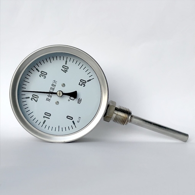 Termómetro del dial del bimetal del gas 100m m de Ring Stainless Steel Thermometer Oil de la bayoneta
