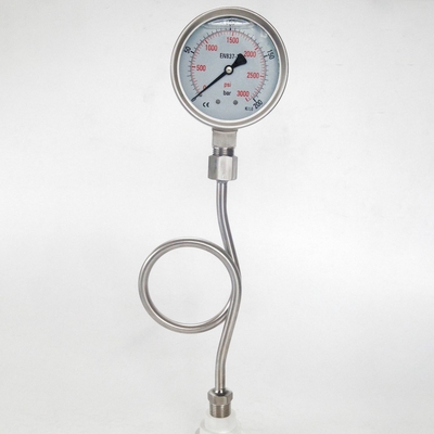 indicador de presión inferior del soporte de la PSI kilolitro 1,0 del indicador 3000 de la presión hydráulica de 100m m
