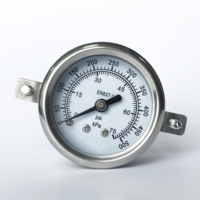 El indicador de presión llenado líquido de KPa de la glicerina 500 75 PSI se dobla manómetro de los SS 316 de la escala