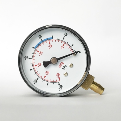 Indicador de presión inferior del soporte de InHg 63m m del indicador de presión del vacío del EN 837-1 30