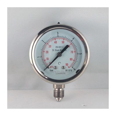 Manómetro de tubo Bourdon de acero inoxidable 6 pulgadas 150 mm